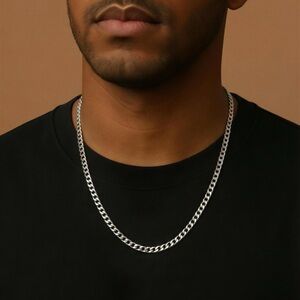 Sterling Silver Cuban Link Chain Necklace - Classic Silver